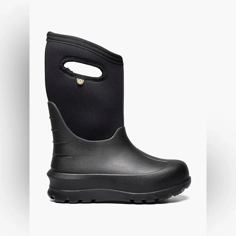 BOGS Neo Classic Solid Black Waterproof Winter Rain Snow Boots Kids Shoe Size 4